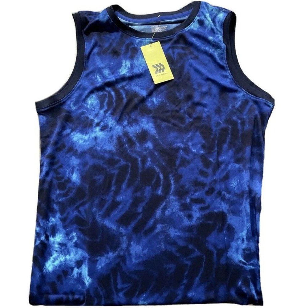 All Motions Girls Boys Sleeveless Athletic T-Shirt Tank Top S 6 7 Navy Blue